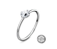 Crystal Clear Silver Nose Ring NSKR-1004